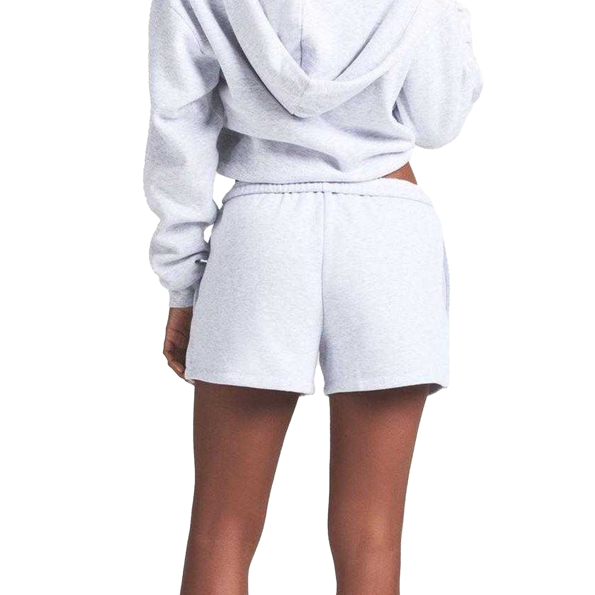 Light Heather Grey - Back - SKIMS Womens Classic Short Fleece Jogger Shorts