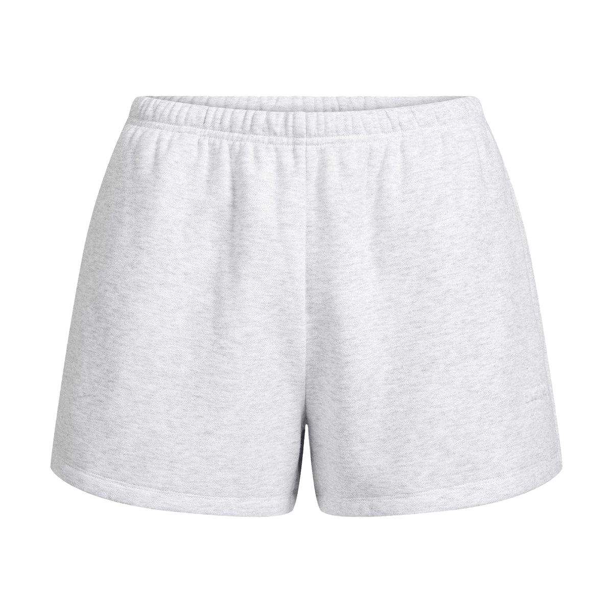 Light Heather Grey - Front - SKIMS Womens Classic Short Fleece Jogger Shorts