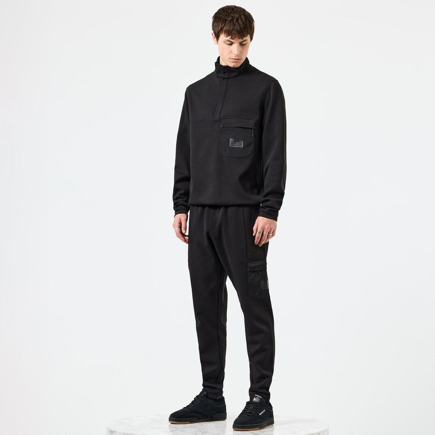 Black - Close up - Weekend Offender Mens Estefano Jogging Bottoms