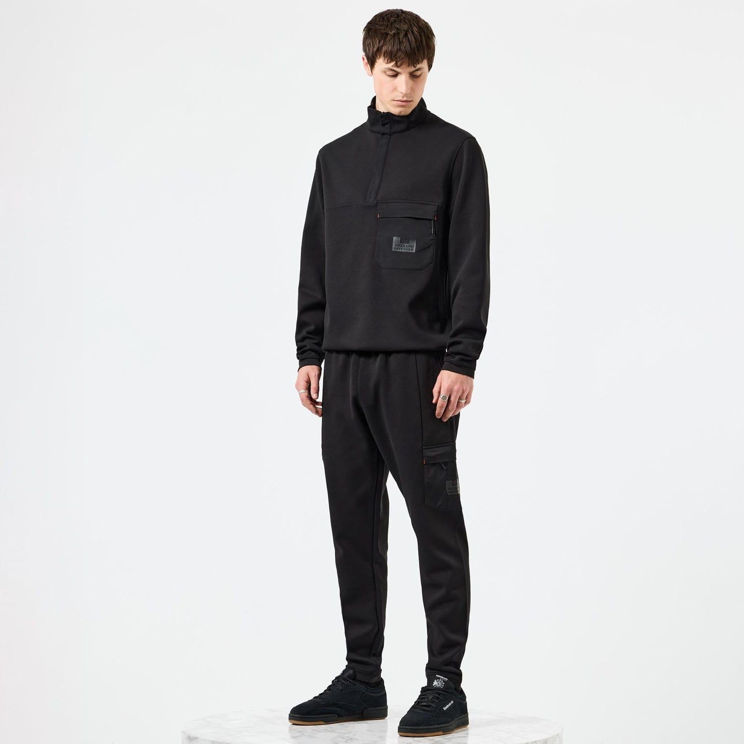 Black - Close up - Weekend Offender Mens Estefano Jogging Bottoms