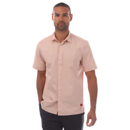 Pink - Front - Boss Mens Ebor Relaxed Fit Shirt
