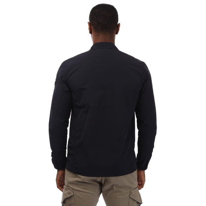 Navy - Side - Weekend Offender Mens Granville Overshirt
