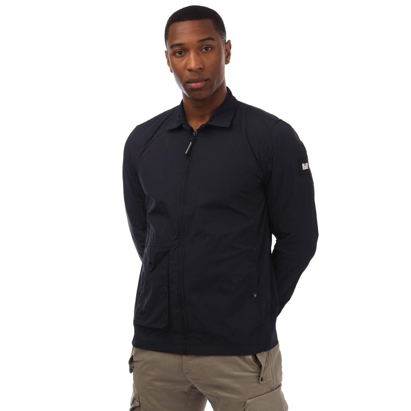 Navy - Front - Weekend Offender Mens Granville Overshirt