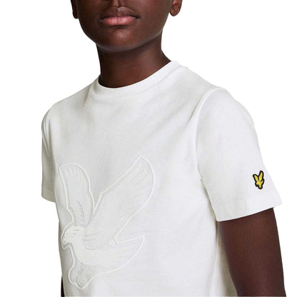 White - Side - Lyle & Scott Childrens-Kids Graphic Logo T-Shirt