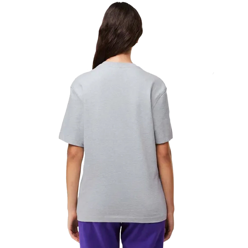 Grey - Back - Lacoste Mens Signature Relaxed Fit T-Shirt