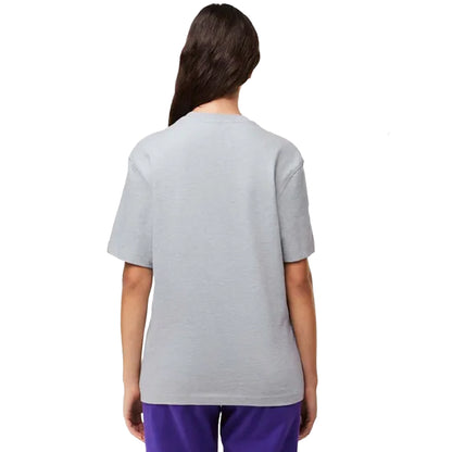 Grey - Back - Lacoste Mens Signature Relaxed Fit T-Shirt