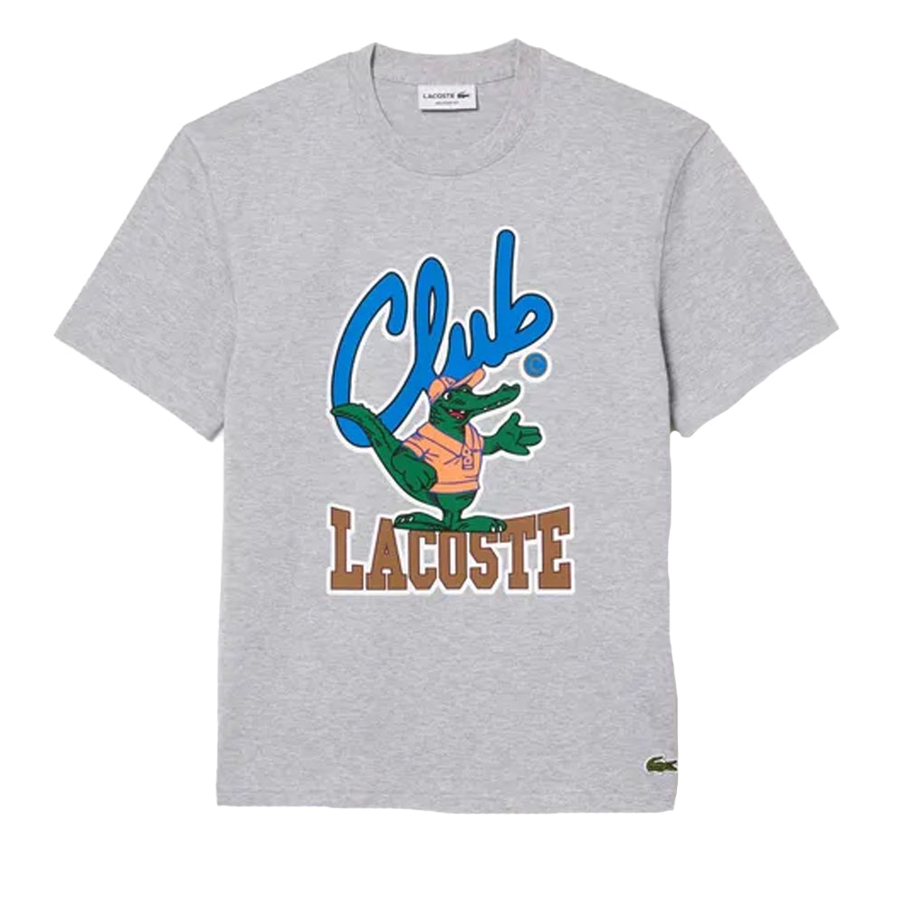 Grey - Front - Lacoste Mens Signature Relaxed Fit T-Shirt