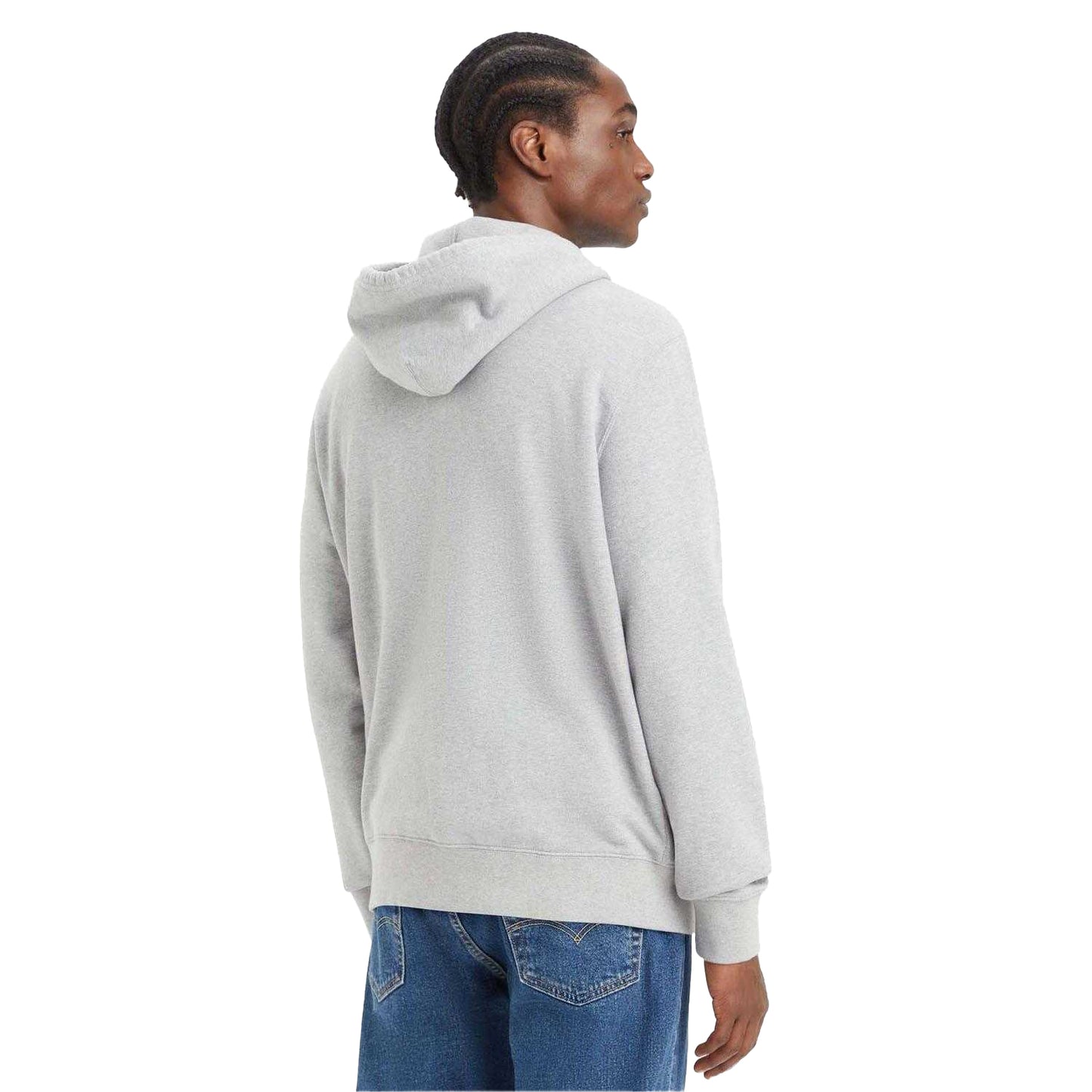 Grey - Back - Levis Mens Letterman Hoodie