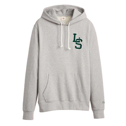 Grey - Front - Levis Mens Letterman Hoodie