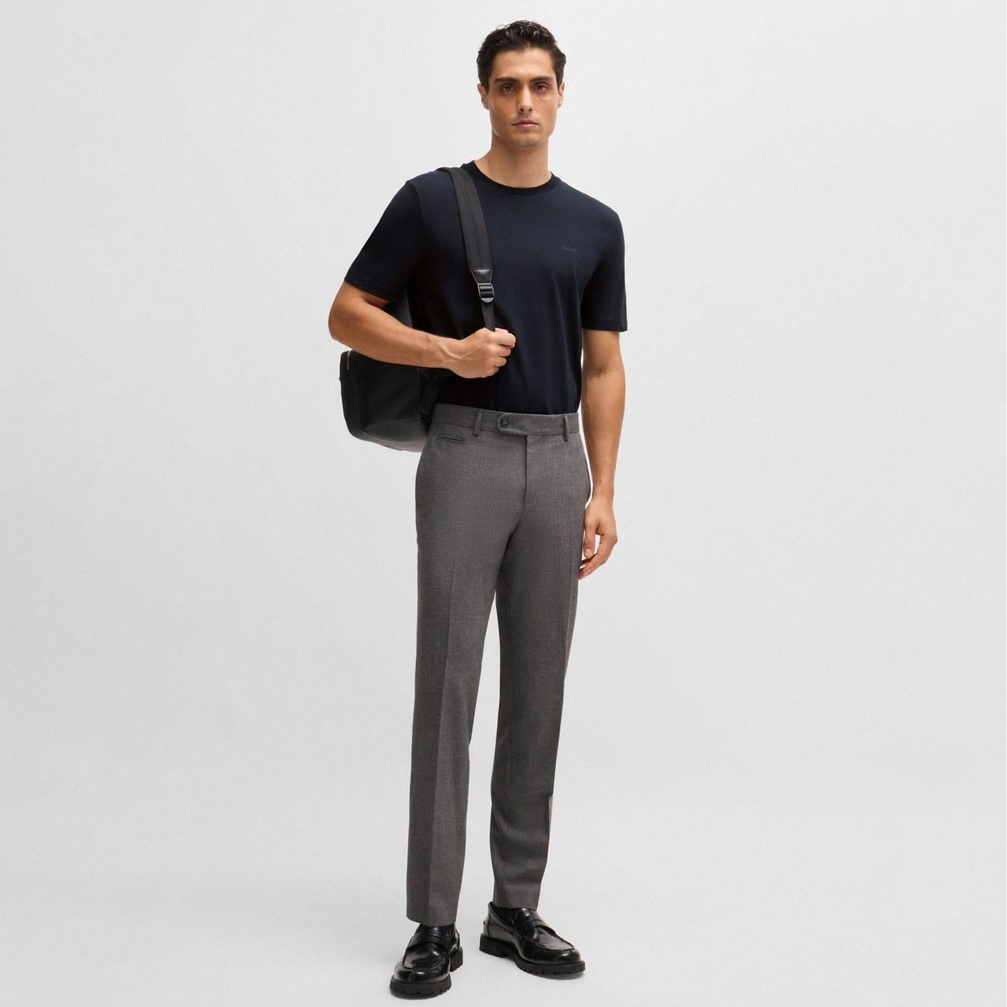 Dark Blue - Side - Boss Mens Thompson 01 T-Shirt