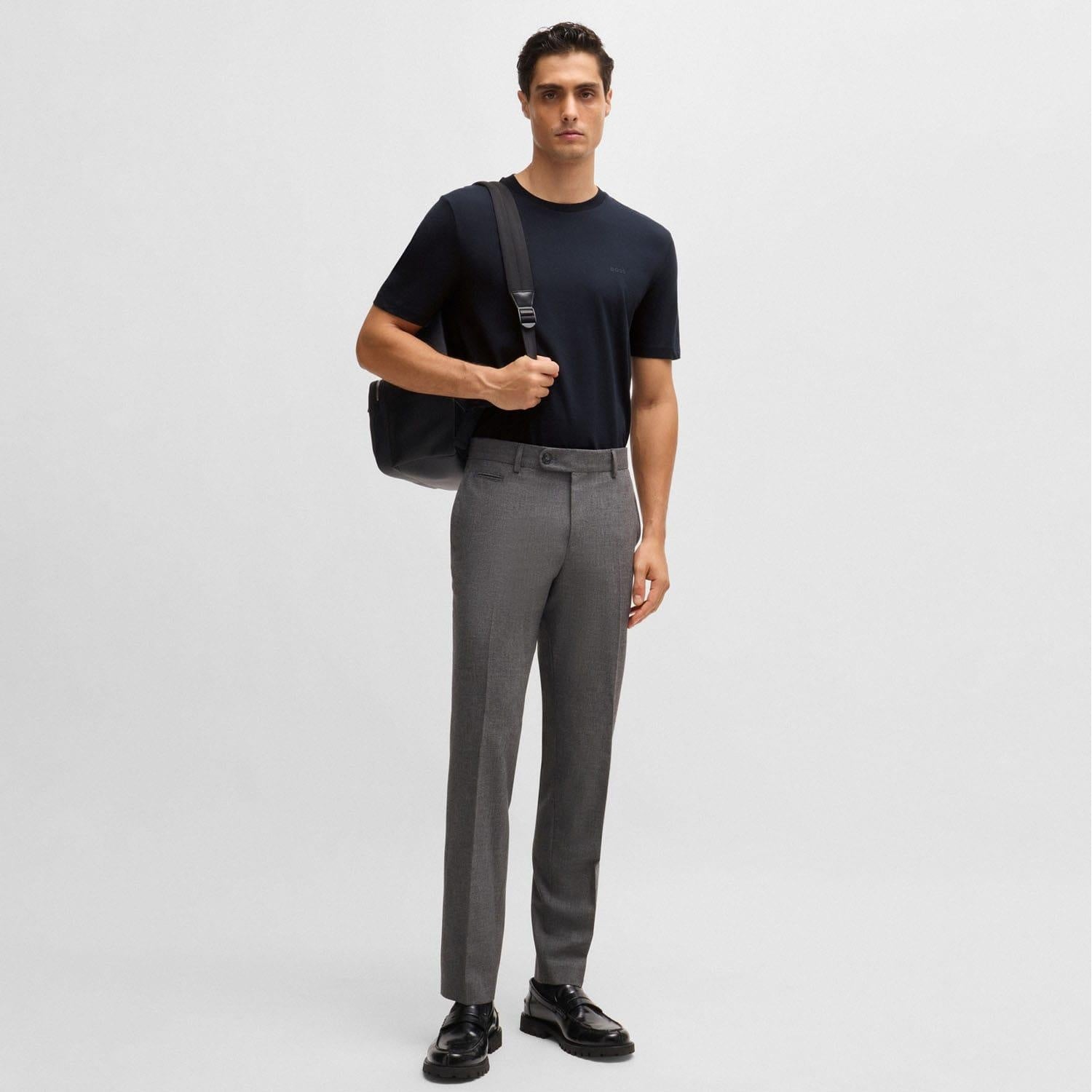 Dark Blue - Side - Boss Mens Thompson 01 T-Shirt