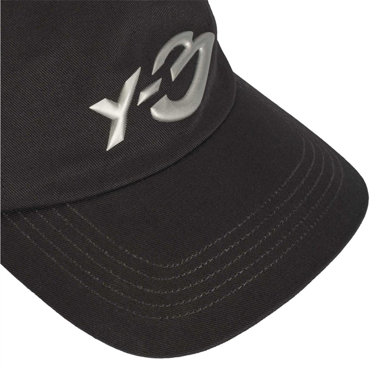 Black - Side - Y-3 Mens Logo Twill Baseball Cap