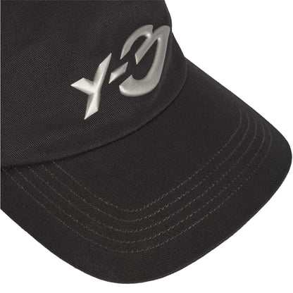Black - Side - Y-3 Mens Logo Twill Baseball Cap