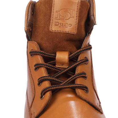 Brown-Brown - Pack Shot - Dune London Mens Contor Leather Flat Heel Ankle Boots