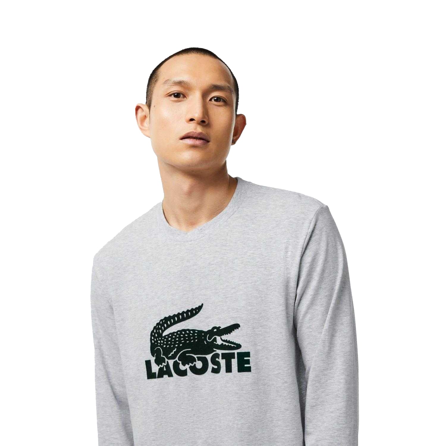 Navy-Grey - Side - Lacoste Mens Fitted Long-Sleeved Pyjama Set