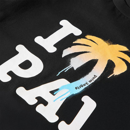Black - Side - Palm Angels Mens Graphic Print Regular T-Shirt