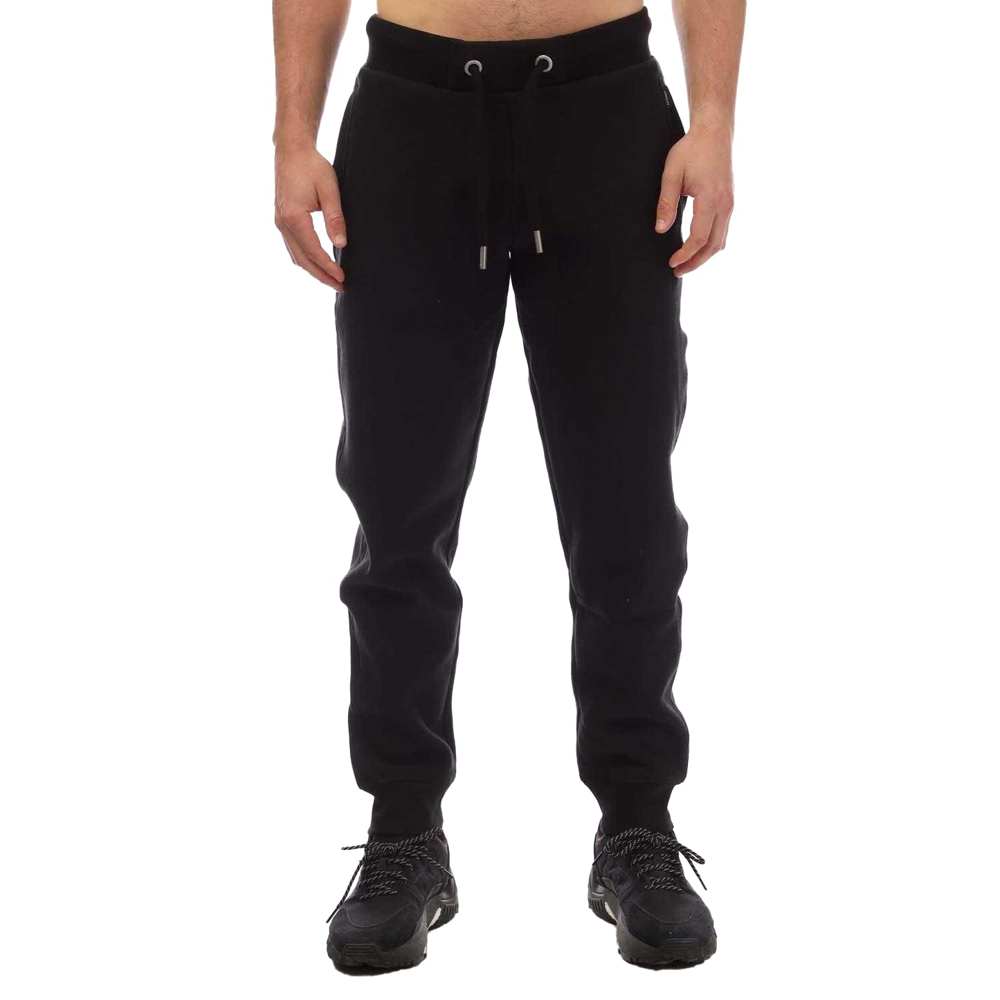 Black - Front - Superdry Mens Vintage Logo Embroidered Jogging Bottoms