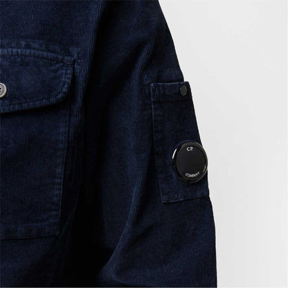 Blue - Side - CP Company Mens Corduroy Shirt