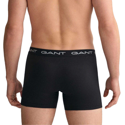 Black - Back - Gant Mens Boxer Shorts (Pack of 3)