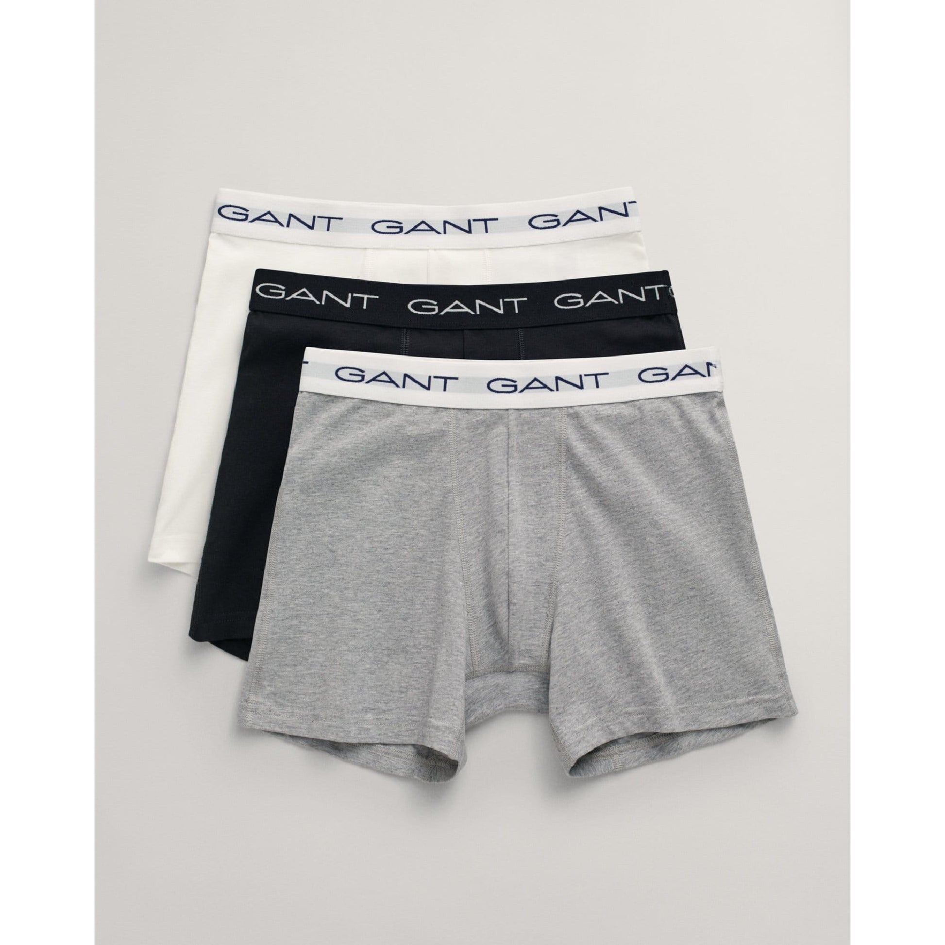 Grey - Front - Gant Mens Boxer Shorts (Pack of 3)