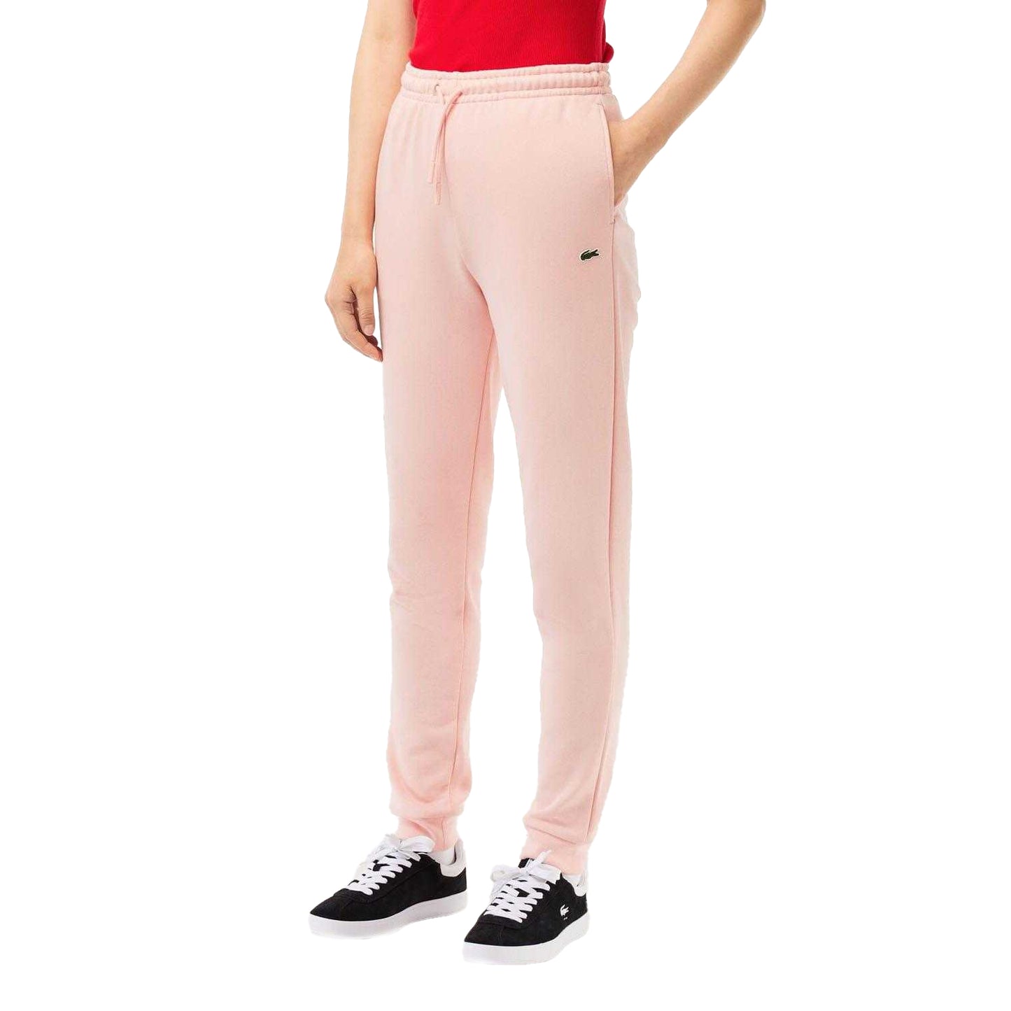Pink - Back - Lacoste Womens-Ladies Fleece Jogging Bottoms