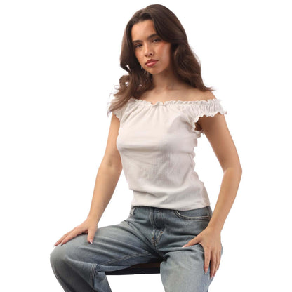 White - Lifestyle - Nobody´s Child Womens-Ladies Savannah Bardot Top