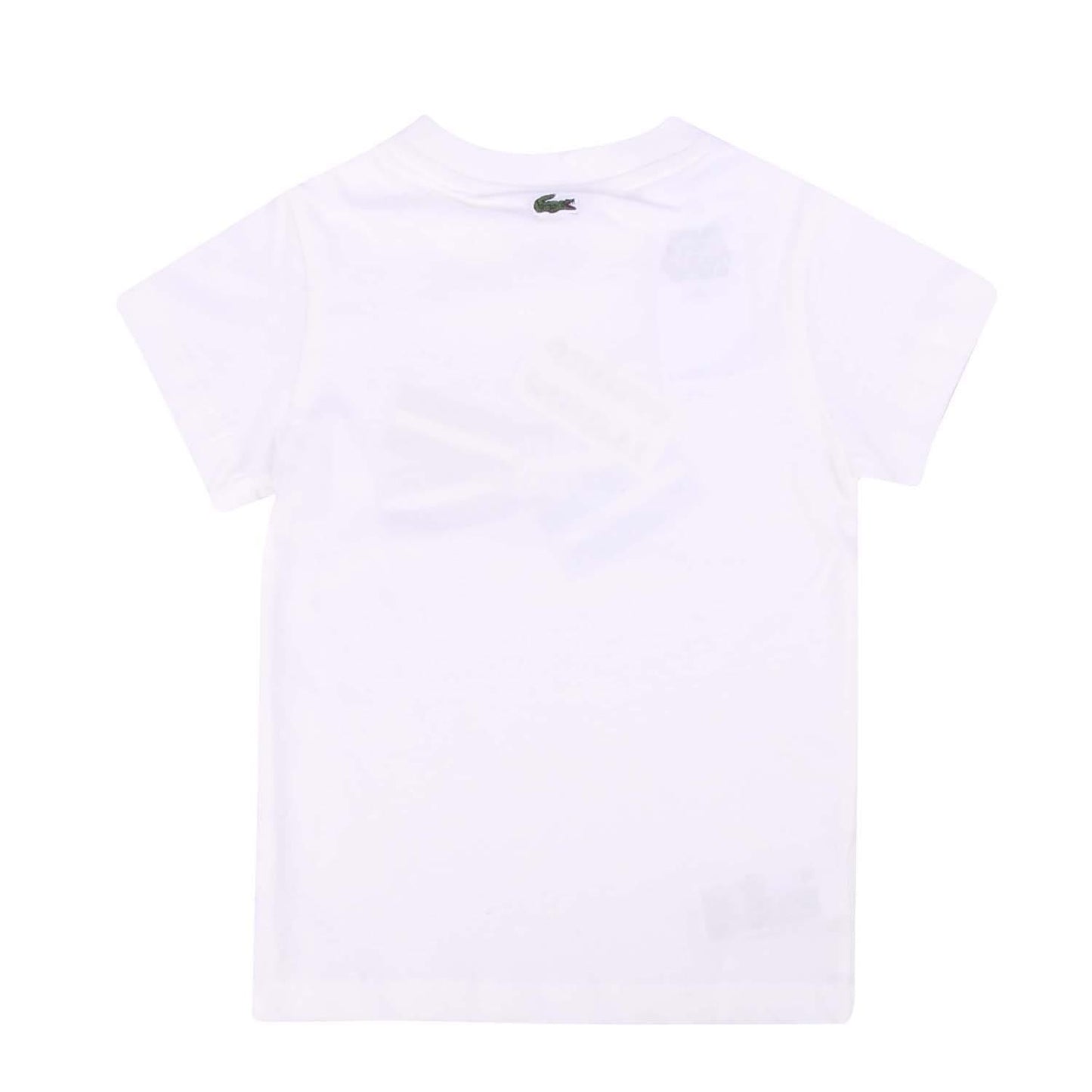 Cream - Back - Lacoste Childrens-Kids Badge Cotton T-Shirt