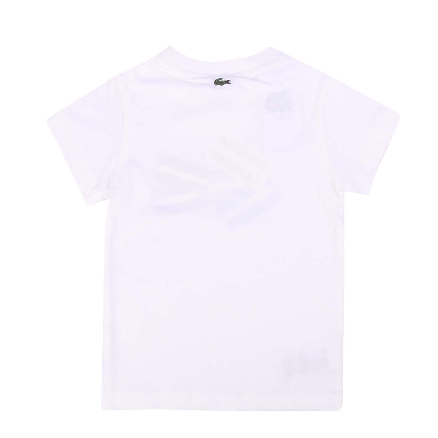 Cream - Back - Lacoste Childrens-Kids Badge Cotton T-Shirt