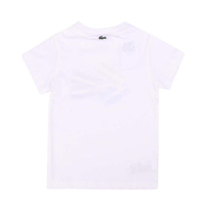 Cream - Back - Lacoste Childrens-Kids Badge Cotton T-Shirt