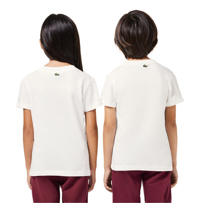 Cream - Lifestyle - Lacoste Childrens-Kids Badge Cotton T-Shirt