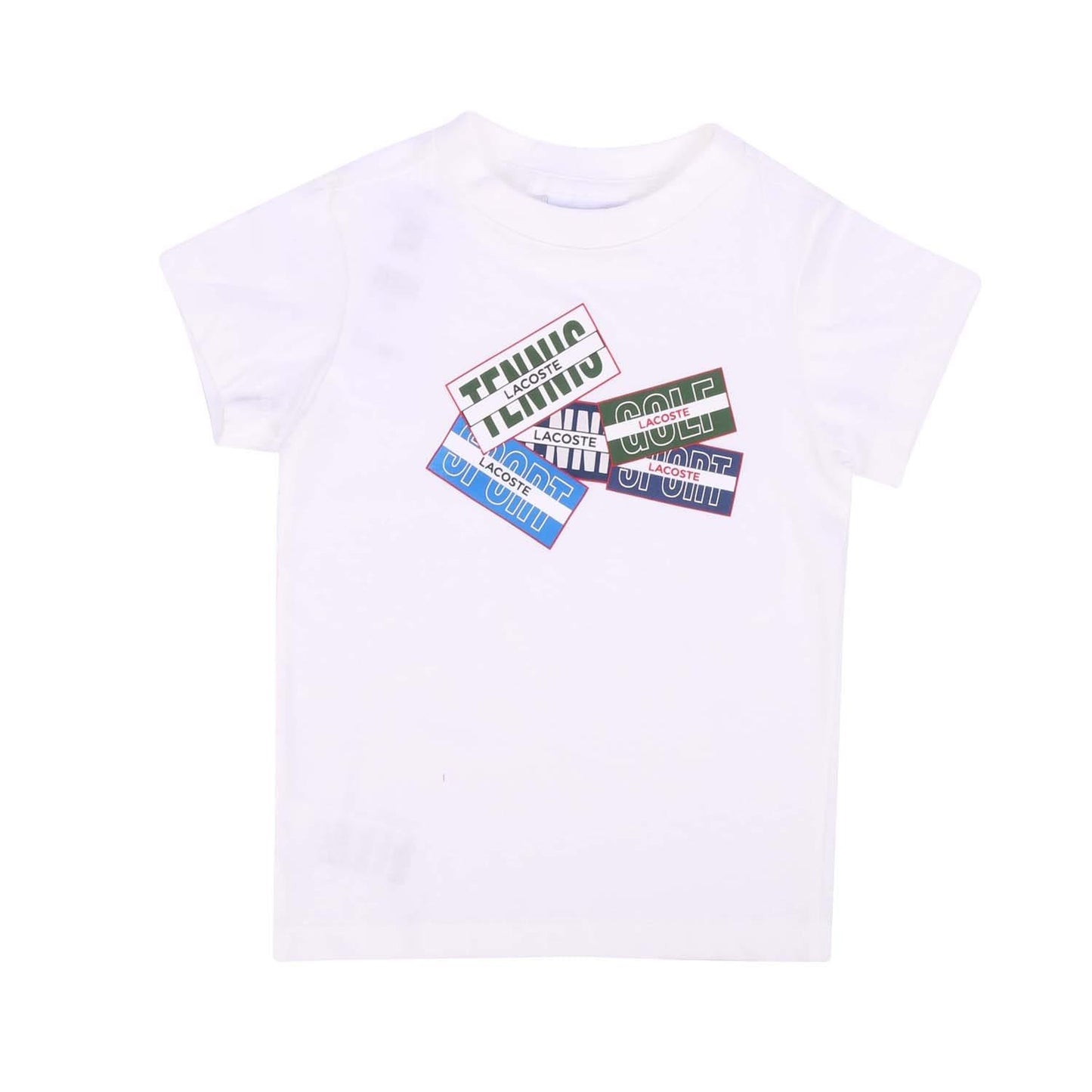 Cream - Front - Lacoste Childrens-Kids Badge Cotton T-Shirt