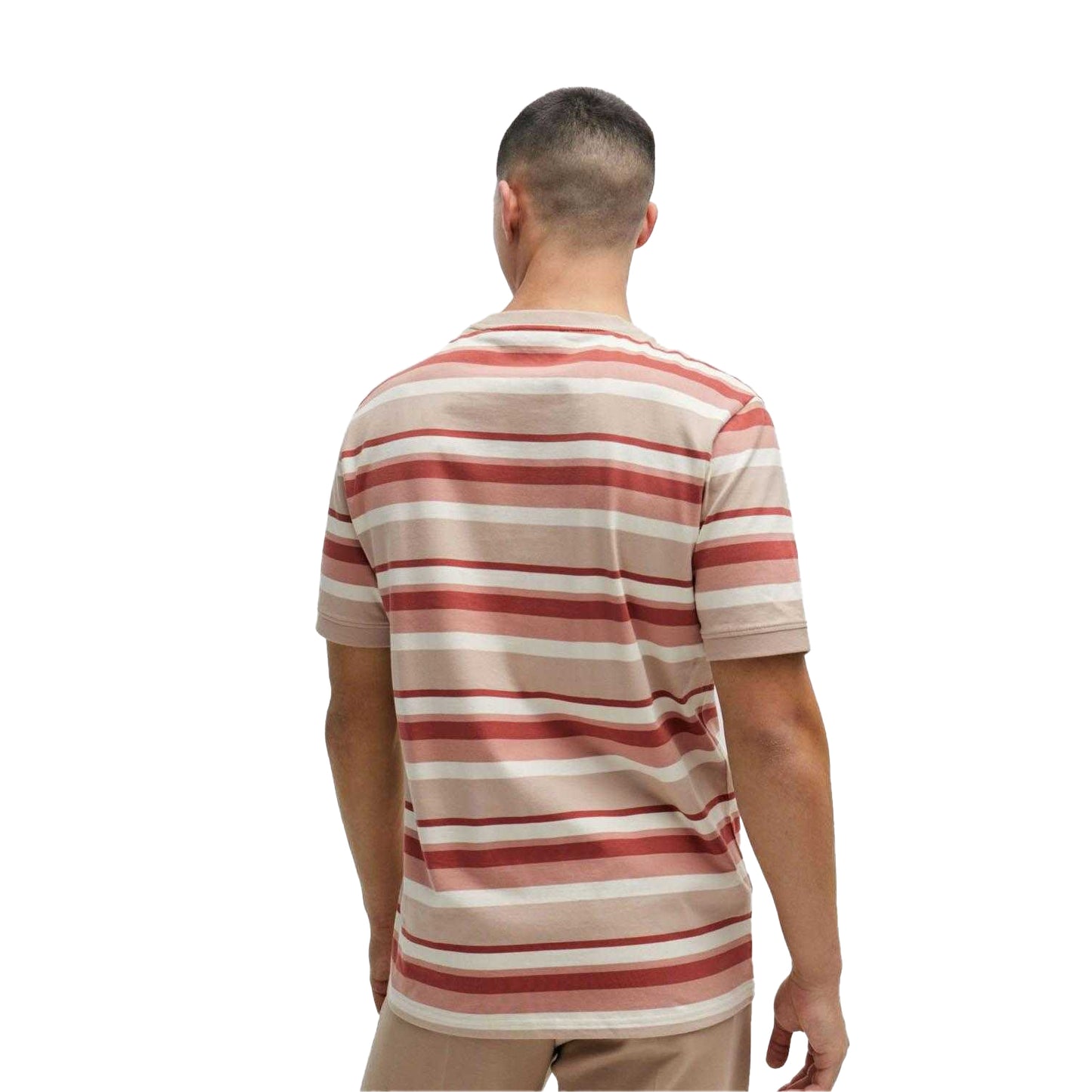 Multicoloured - Back - Hugo Mens Diragolino Striped T-Shirt