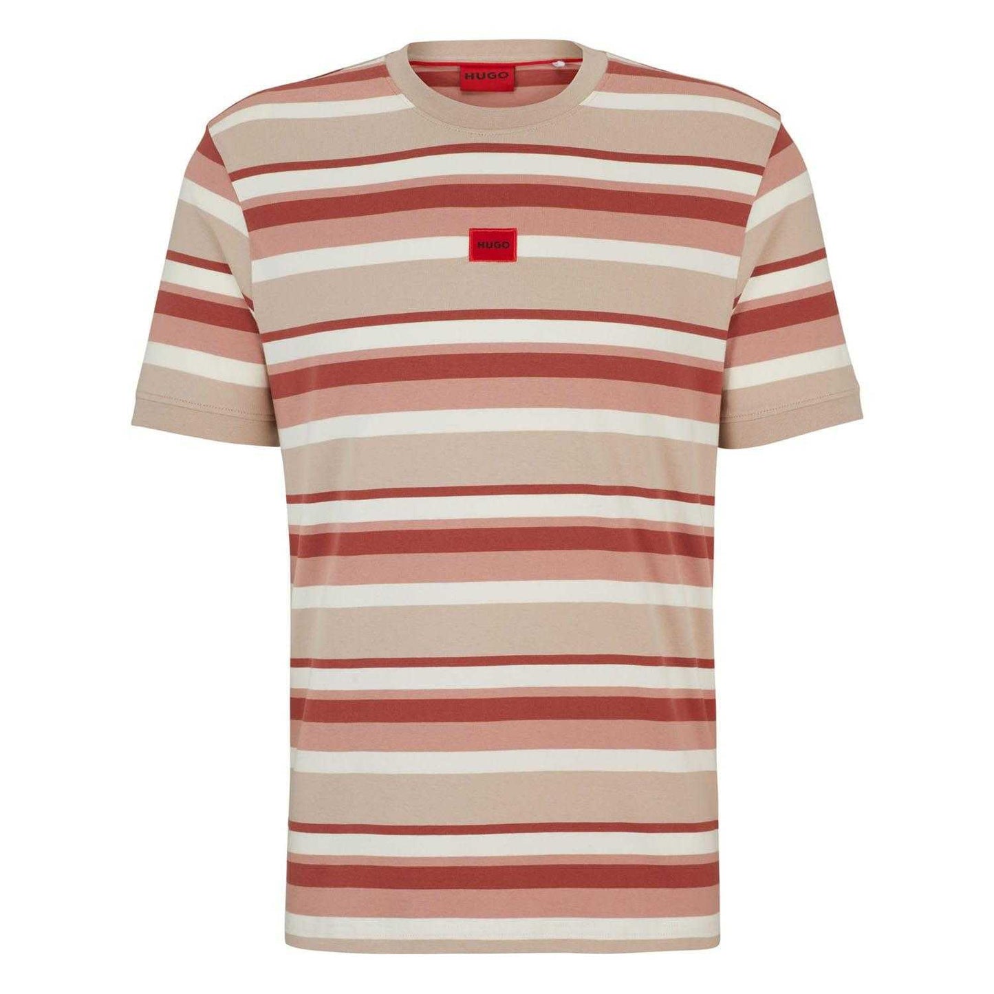 Multicoloured - Front - Hugo Mens Diragolino Striped T-Shirt