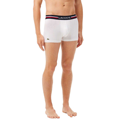 Navy-White - Back - Lacoste Mens Boxer Shorts (Pack of 3)