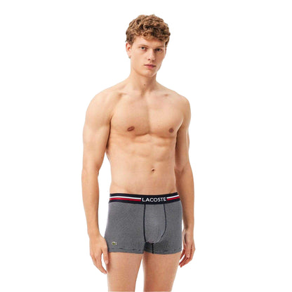 Navy-White - Side - Lacoste Mens Boxer Shorts (Pack of 3)