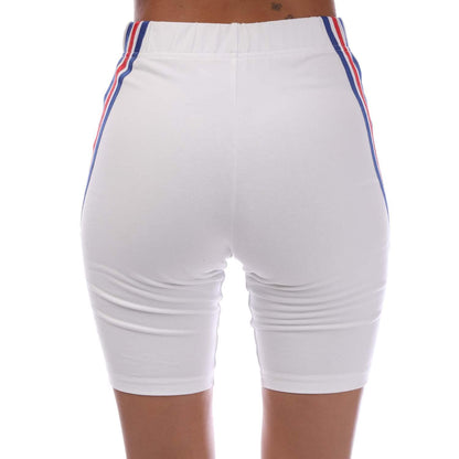 White-Red-Blue - Back - Adidas Womens-Ladies Future Icons Biker Shorts