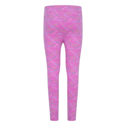 Pink-White - Back - Nike Girls Swoosh Leggings