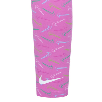 Pink-White - Lifestyle - Nike Girls Swoosh Leggings