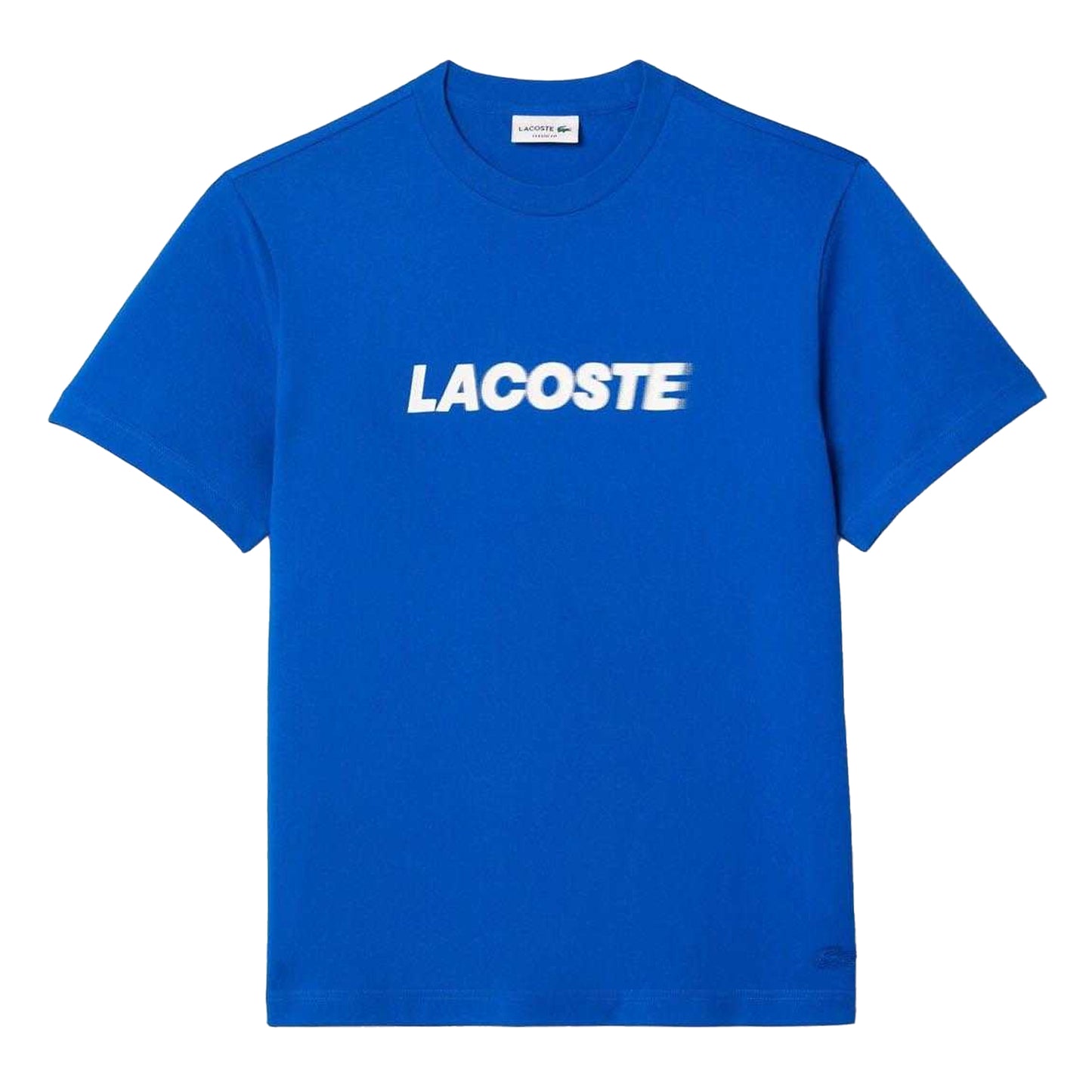 Blue-White - Front - Lacoste Mens Heavy Cotton T-Shirt