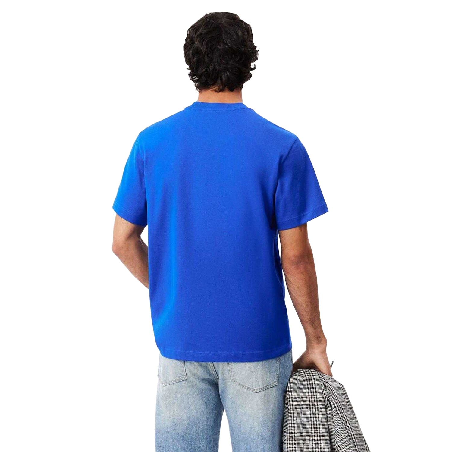 Blue-White - Back - Lacoste Mens Heavy Cotton T-Shirt