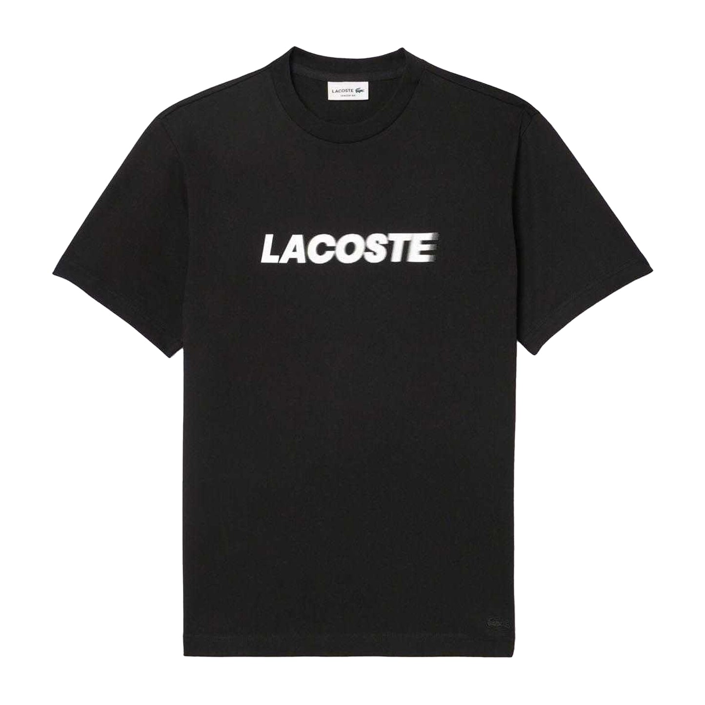 Black-White - Front - Lacoste Mens Heavy Cotton T-Shirt
