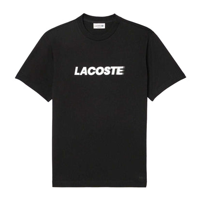 Black-White - Front - Lacoste Mens Heavy Cotton T-Shirt