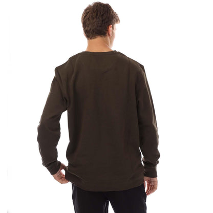 Olive - Back - Lyle & Scott Mens Printed Organic Crew Neck Sweatshirt