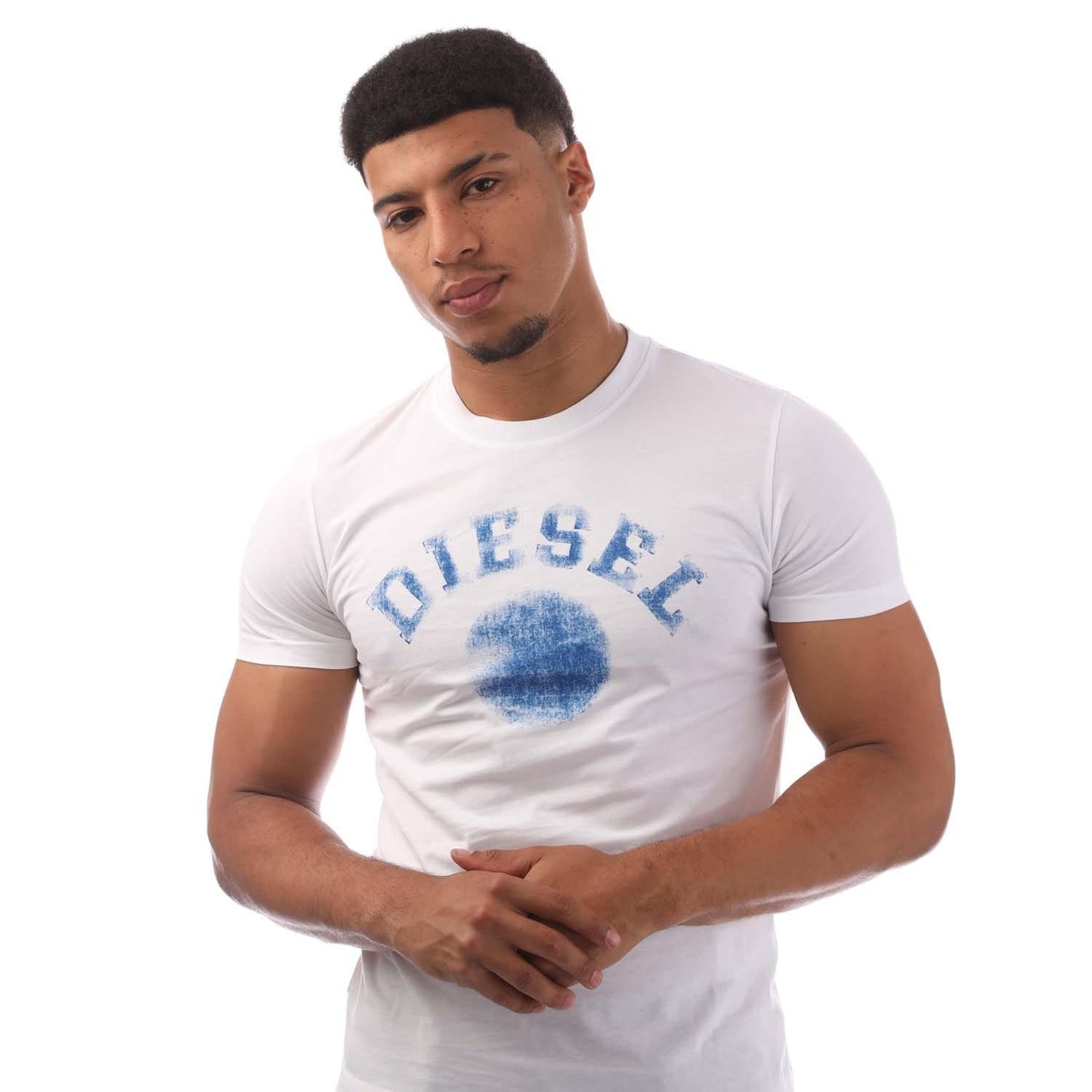 White - Side - Diesel Mens T-Diegor 9-F T-Shirt