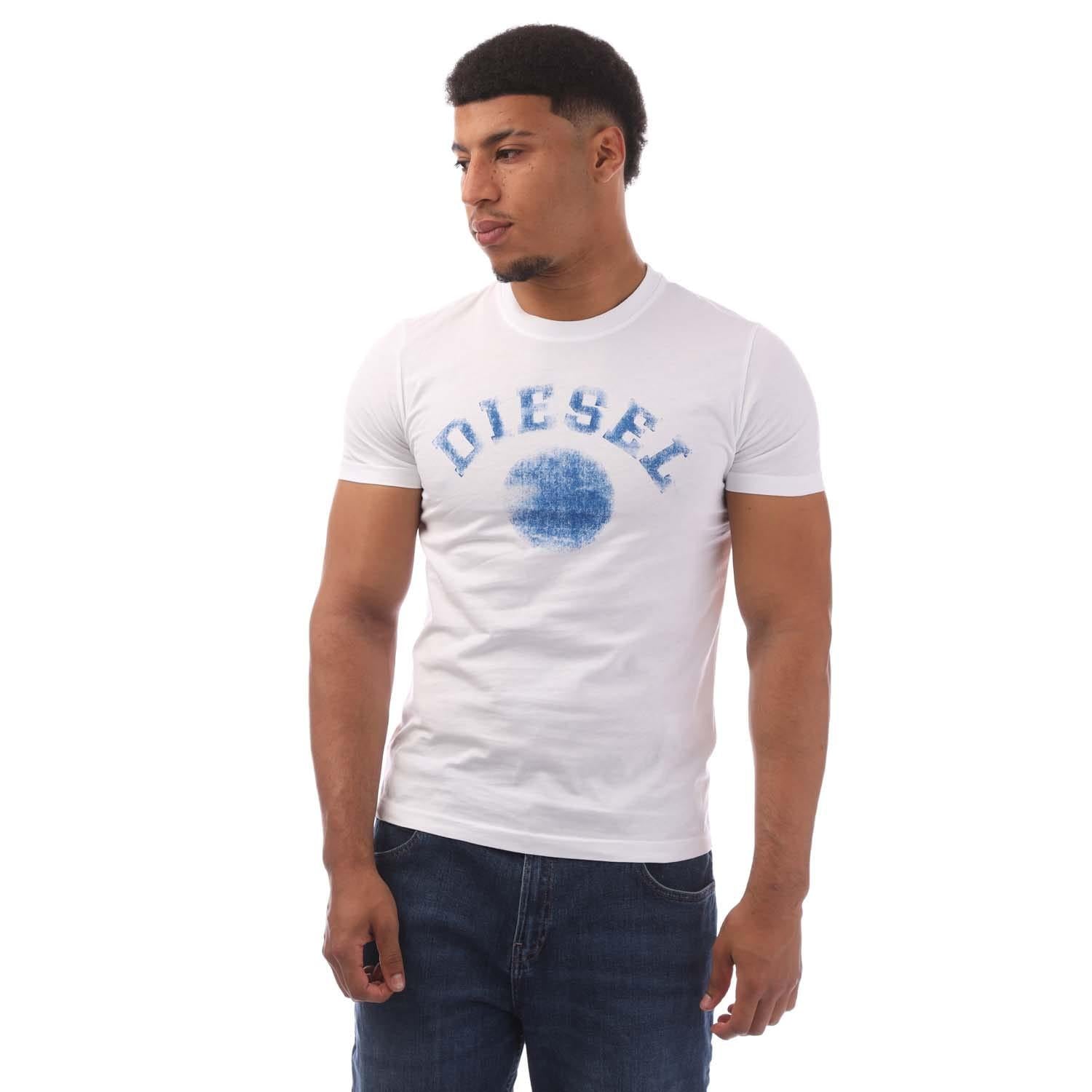 White - Front - Diesel Mens T-Diegor 9-F T-Shirt