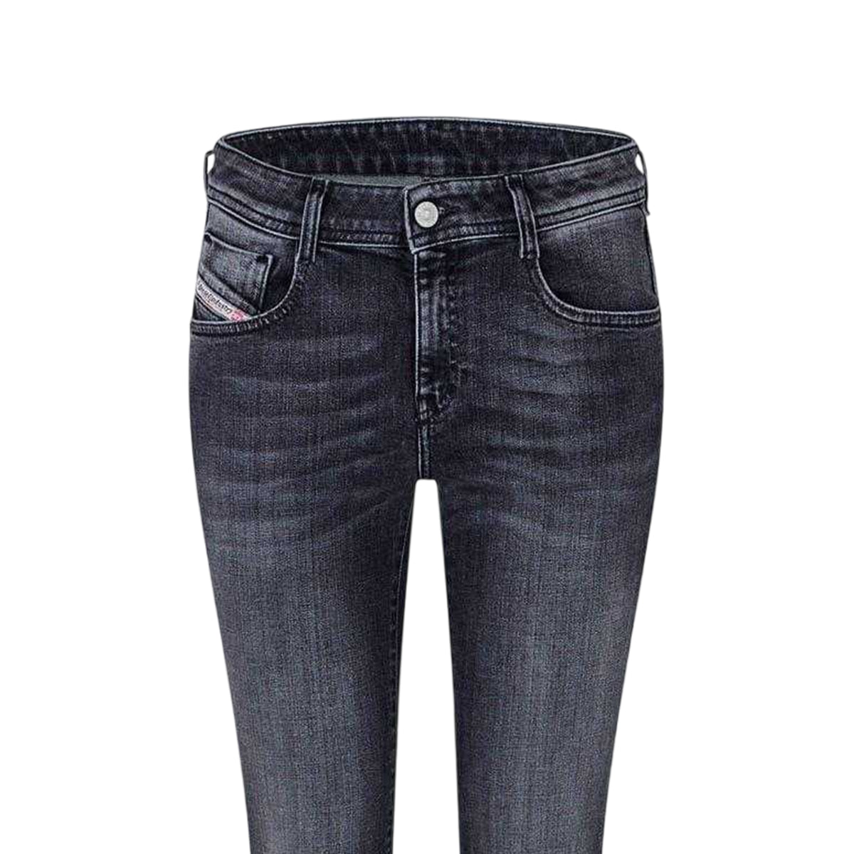 Washed Black - Back - Diesel Womens Ebbey Cotton Denim Bootcut Jeans