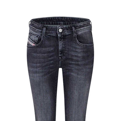 Washed Black - Back - Diesel Womens Ebbey Cotton Denim Bootcut Jeans
