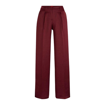 Red - Front - Hugo Boss Womens-Ladies Haroti-1 Regular Trousers