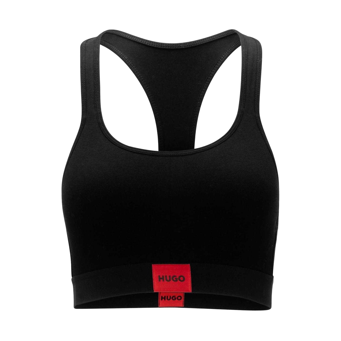 Black - Front - Hugo Womens-Ladies Logo Cotton Padded Bralette