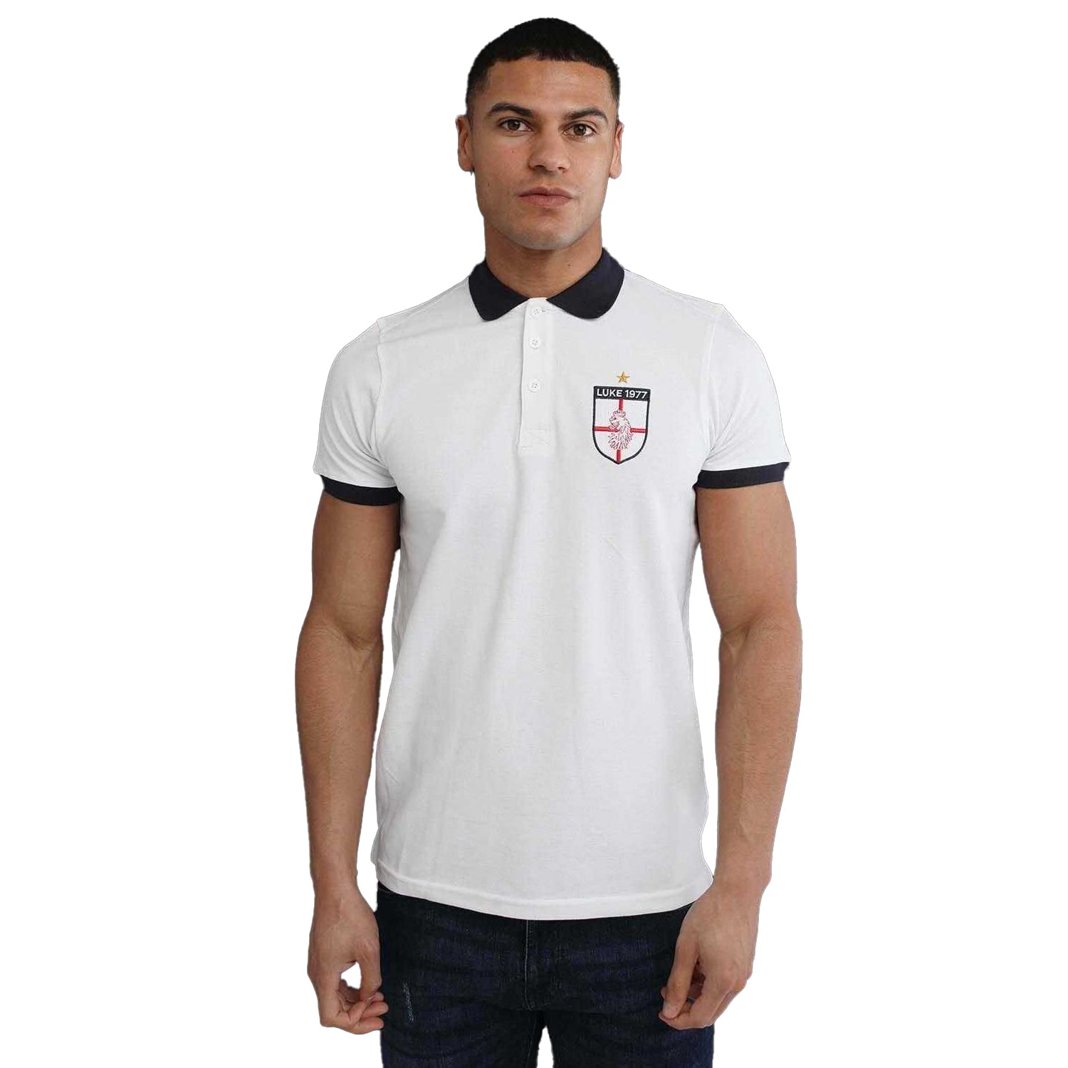 White - Lifestyle - Luke 1977 Mens Bobbys Goal Polo Shirt